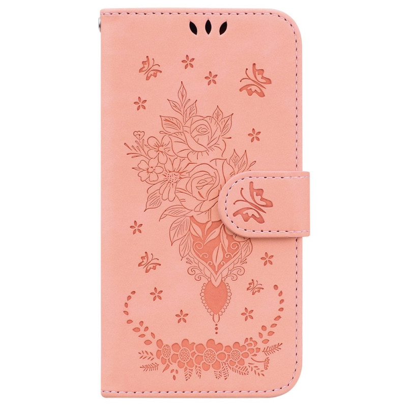 Xiaomi Redmi 10C Rose and Butterfly Strap Case