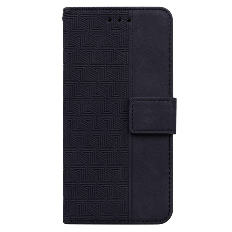 Realme C31 Geometric Faux The
ather Case with Strap