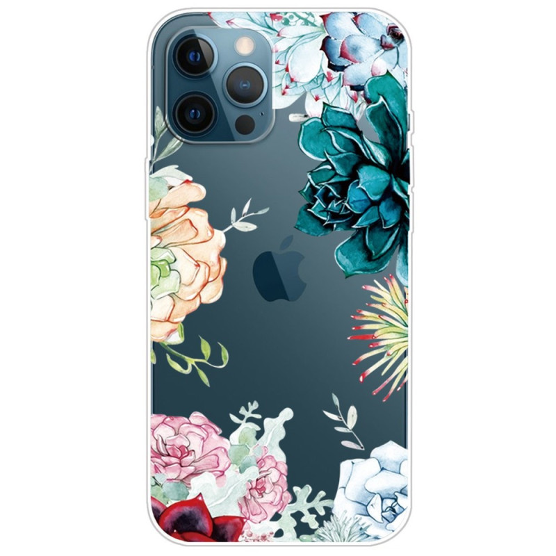 Transparent Watercolour Flower iPhone 14 Pro Case