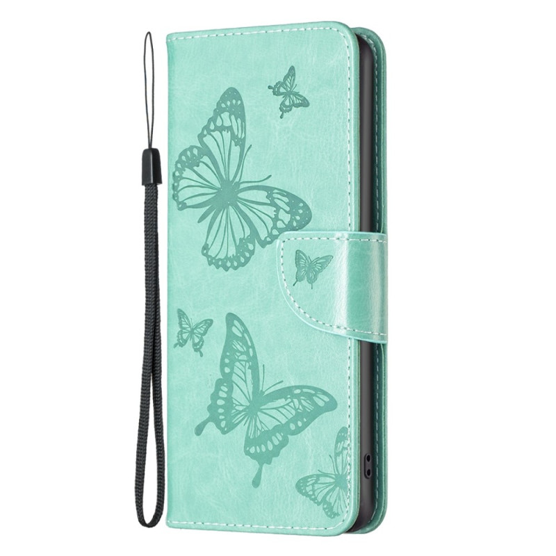 Case for iPhone 14 Pro Max Printed Butterflies with Lanyard