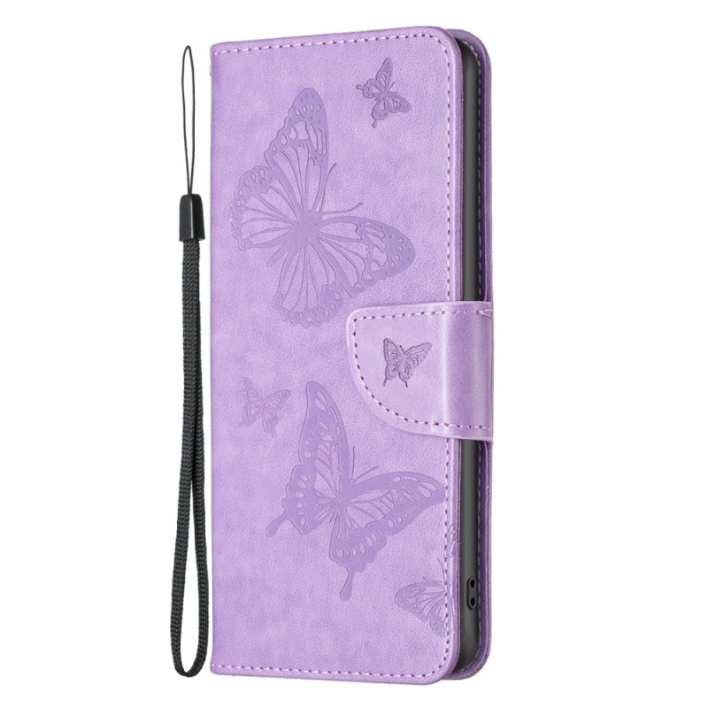 Case for iPhone 14 Pro Max Printed Butterflies with Lanyard