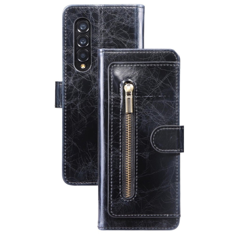 Samsung Galaxy Z Fold 4 Simulated The
ather Case Multi-pockets