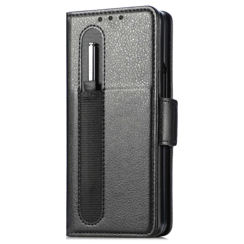  BAILI Samsung Galaxy Z Flip4 Leather Case,Gros Grain