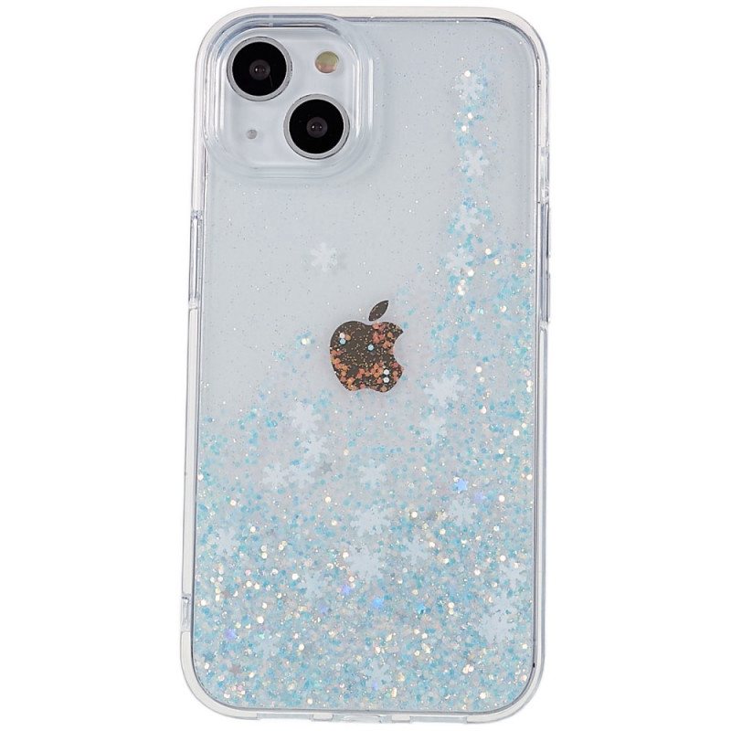 Case iPhone 14 Glitter Snowflakes
