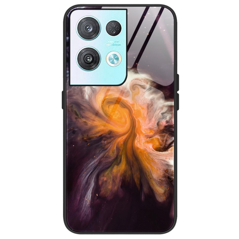 Oppo Reno 8 Tempered Glass Case Marble Colors