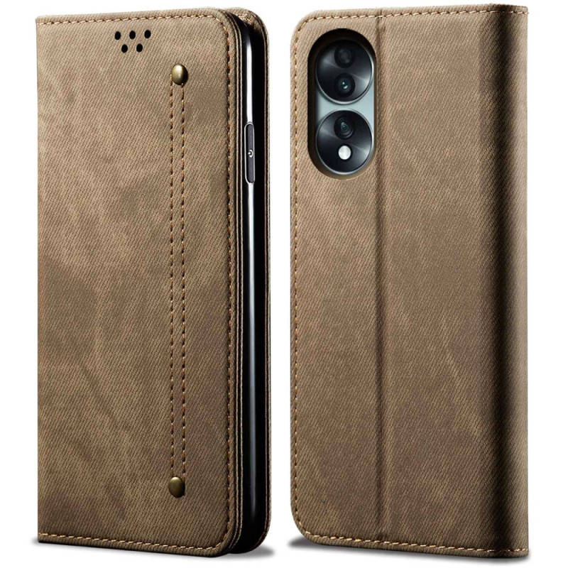 Flip Cover Honor 70 Jeans Fabric with Seam Design