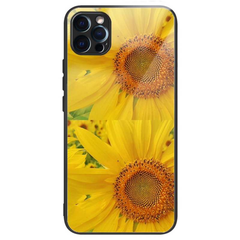 iPhone 14 Pro Max Sunflowers Tempered Glass Case