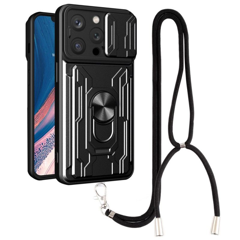 iPhone 14 Pro case with lanyard Card holder and stand