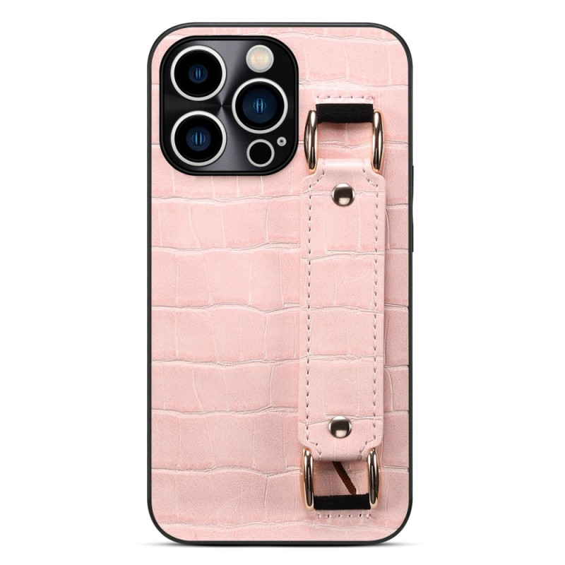 iPhone 14 Pro Card Case with Crocodile Strap Support