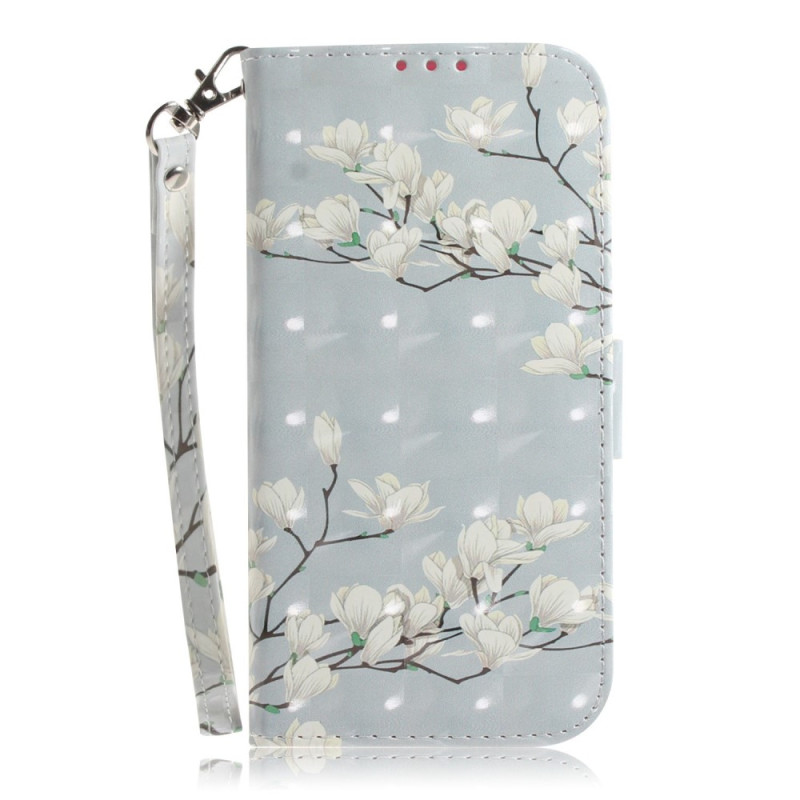 Case iPhone 14 Plus Flowered Branches with Lanyard