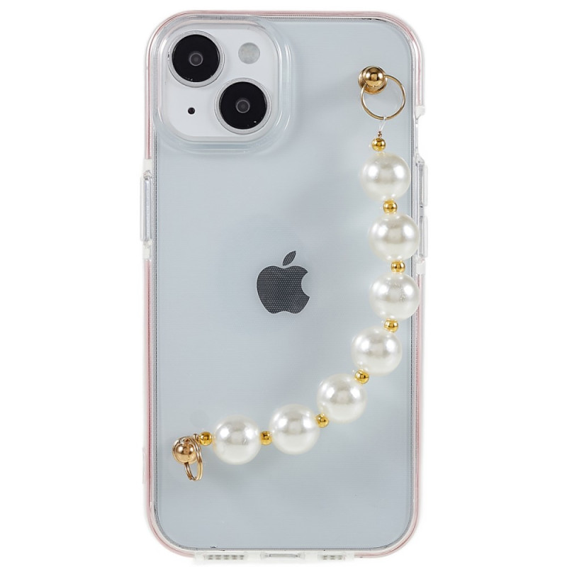 Case iPhone 14 Plus Silicone Bracelet Pearls