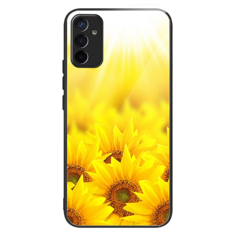 Samsung Galaxy M13 Sunflowers Tempered Glass Case