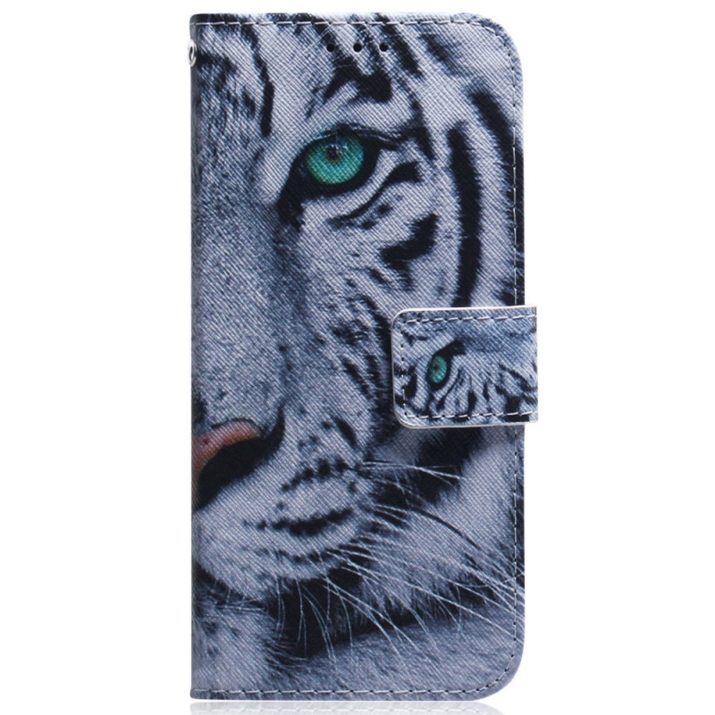Samsung Galaxy M13 White Tiger Strap Case