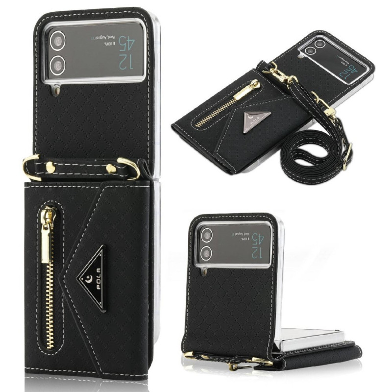 Case Samsung Galaxy Z Flip 4 Wallet with Shoulder Strap