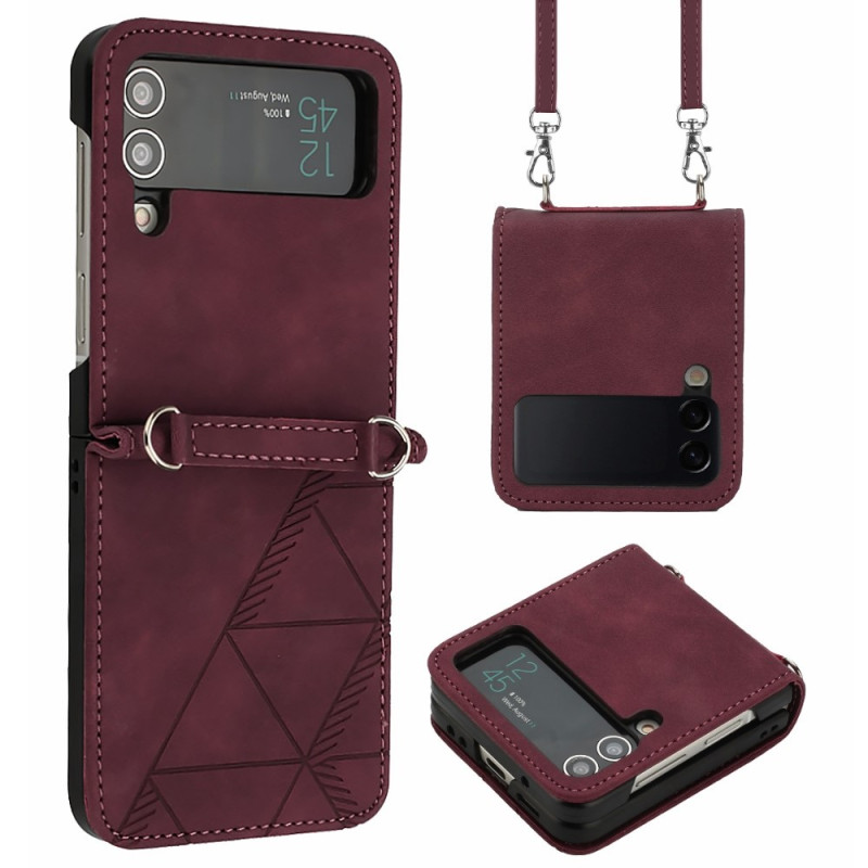 Samsung Galaxy Z Flip Case 4 Triangles with Shoulder Strap