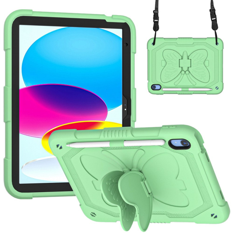 iPad 10.9" (2022) Ultra Hard Case with Plain Butterfly Shoulder Strap