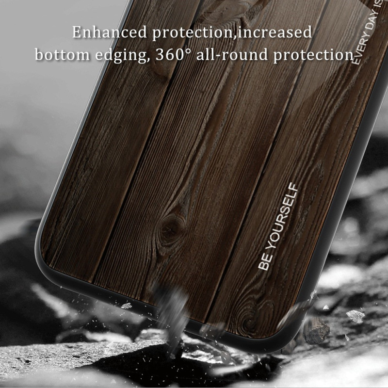 Case Poco M4 5G Tempered Glass Wood Design - Dealy