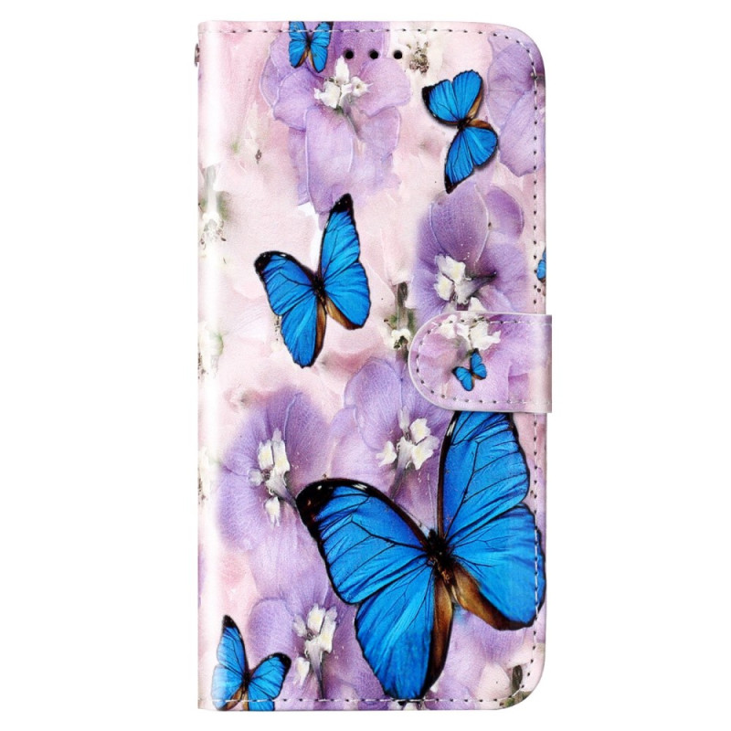 Case Xiaomi 12 Lite Coloured Butterflies with Strap