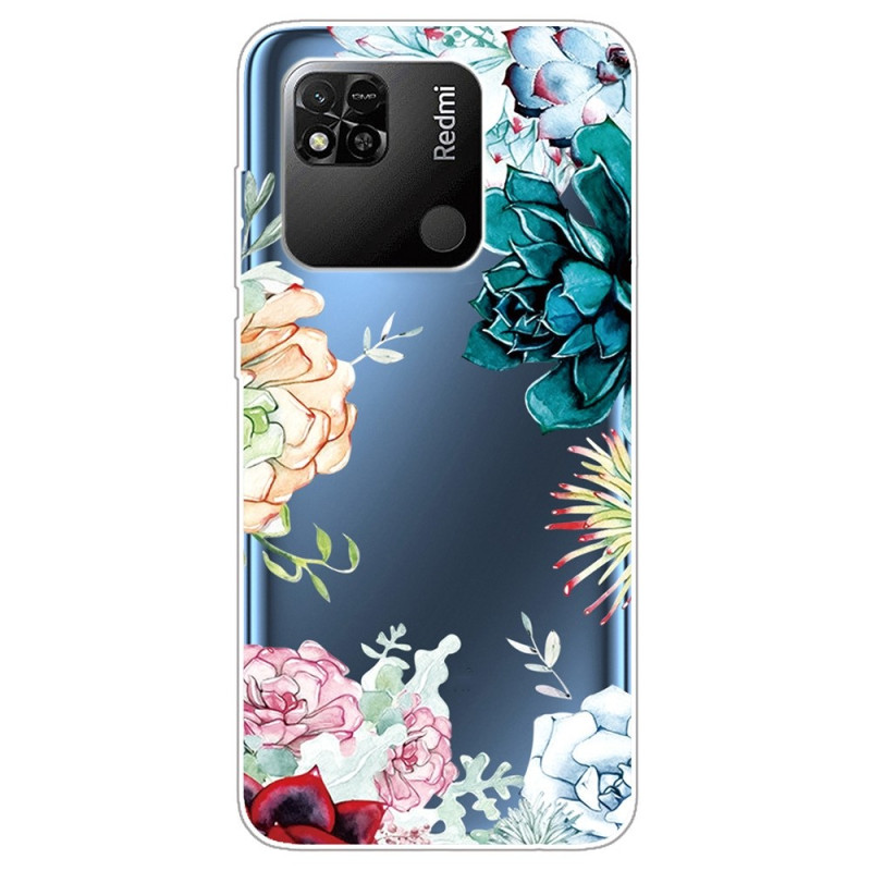 Xiaomi Redmi 10A Watercolour Flower Transparent Case