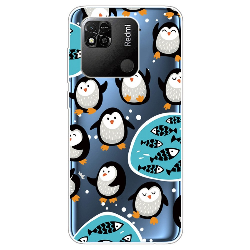 Xiaomi Redmi 10A Transparent Penguins Case