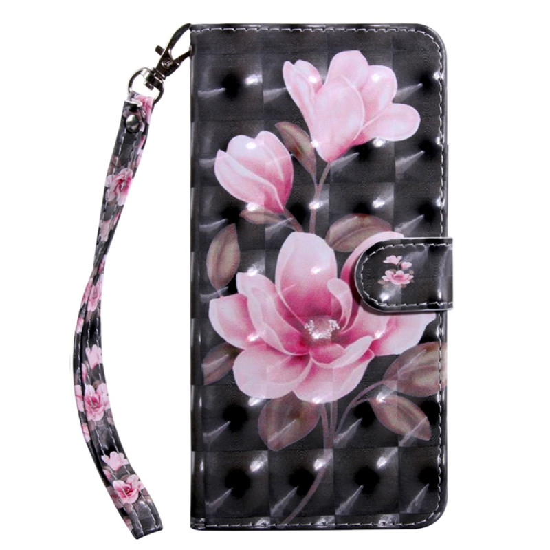 Samsung Galaxy S23 5G Pink Floral Case with Strap