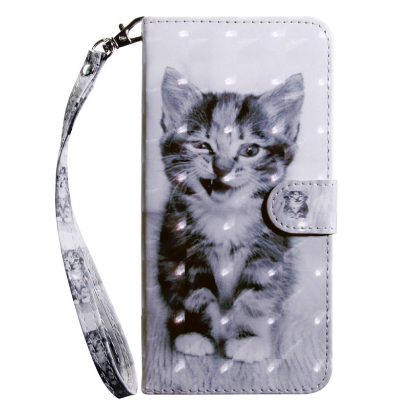 Samsung Galaxy S23 5G Grey Kitten Strap Case