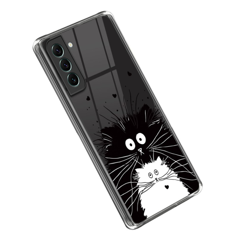 Samsung Galaxy S23 5G Clear Case White Cat Black Cat