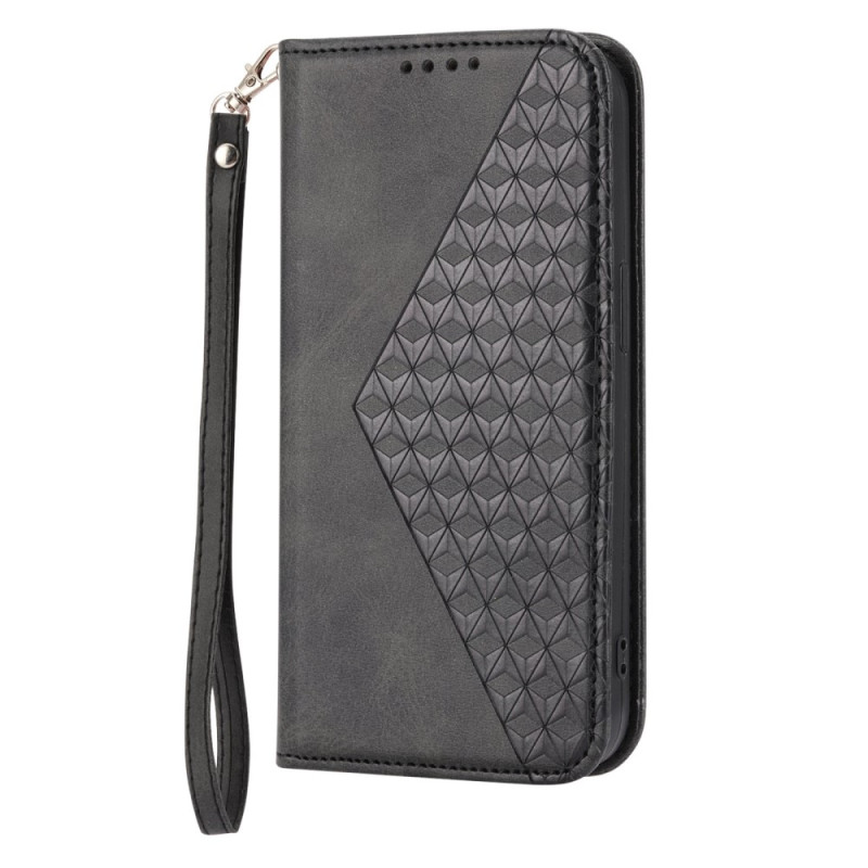 Flip Cover Samsung Galaxy S23 5G 3D Pattern with Strap