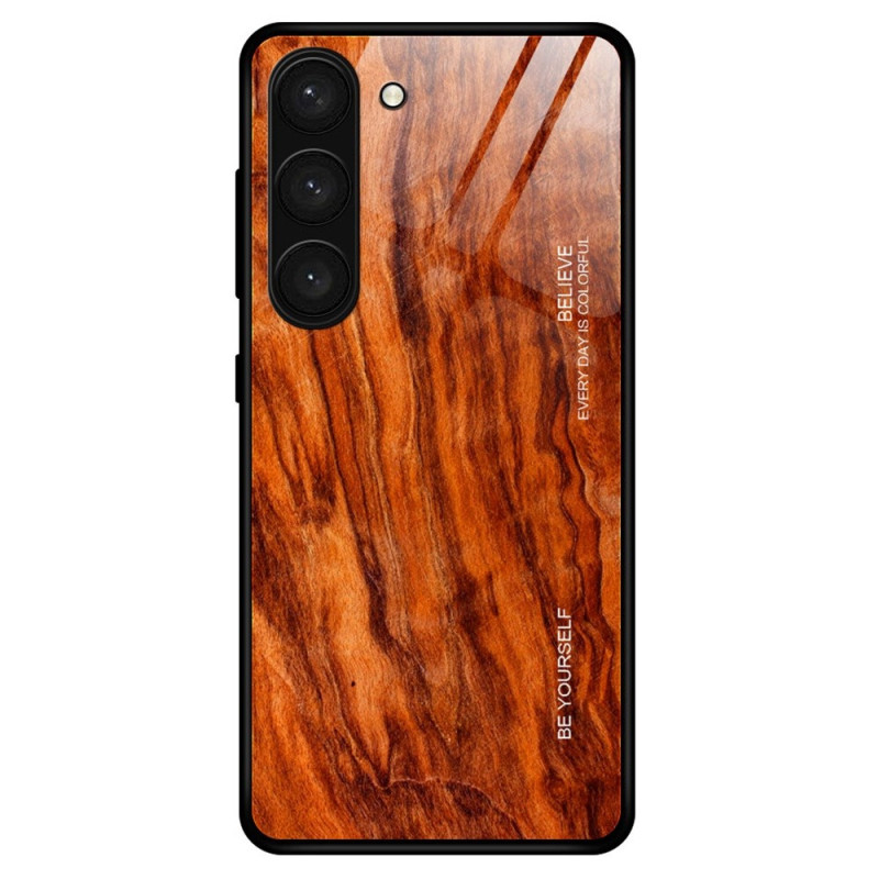 Samsung Galaxy S23 Plus 5G Tempered Glass Wooden Design Case