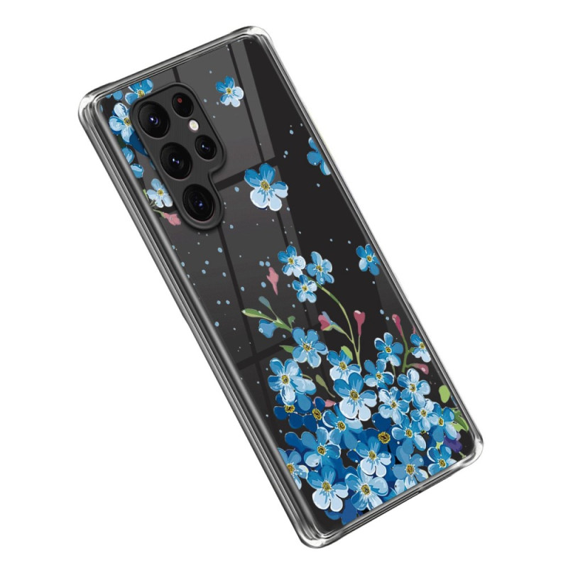 Samsung Galaxy S23 Ultra 5G Blue Flower Case