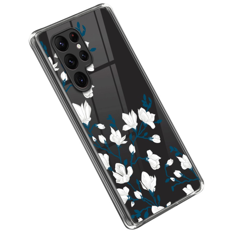 Samsung Galaxy S23 Ultra 5G White Flower Case