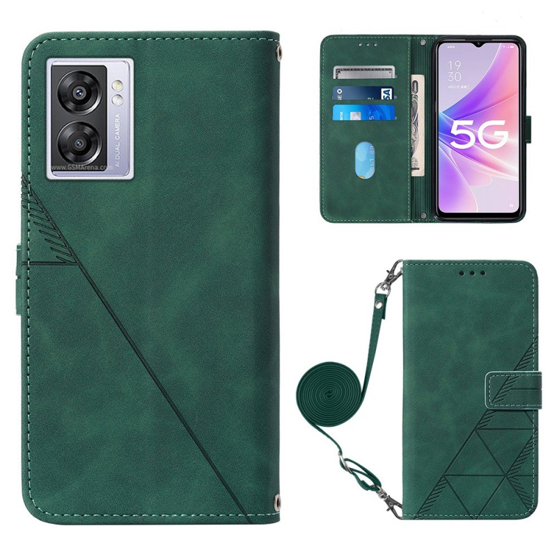 Case Oppo A57 5G Triangles with Shoulder Strap
