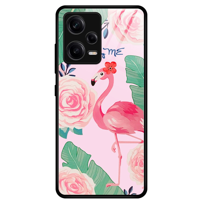 Xiaomi Redmi Note 12 Pro Toughened Glass Case Pink Flamingo