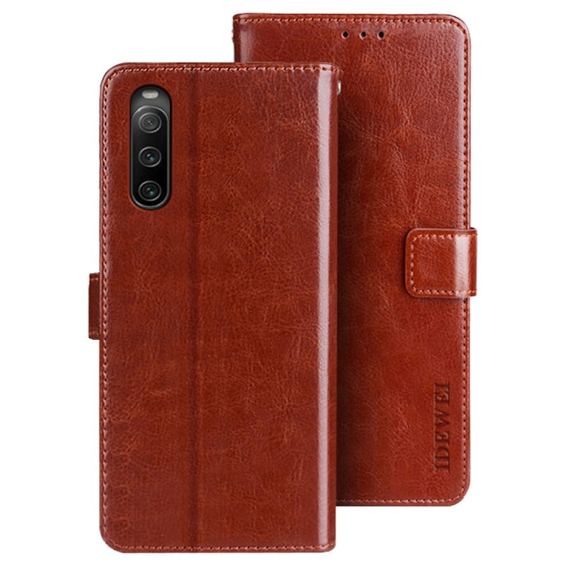 Sony Xperia 10 IV Faux The
ather Case IDEWEI