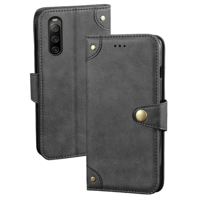 Sony Xperia 10 IV The
ather Style Case with Rivets IDEWEI