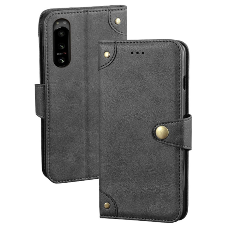 Sony Xperia 5 IV The
ather Style Case with Rivets IDEWEI