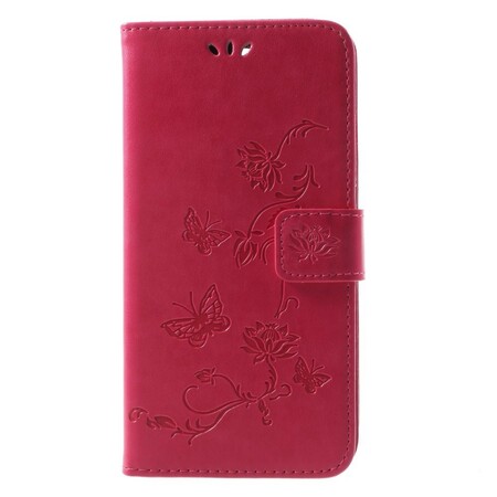 Case Huawei Mate 10 Lite Butterflies and Flowers with Strap