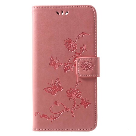 Case Huawei Mate 10 Lite Butterflies and Flowers with Strap