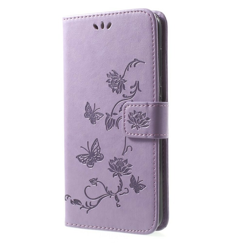 Case Huawei Mate 10 Lite Butterflies and Flowers with Strap