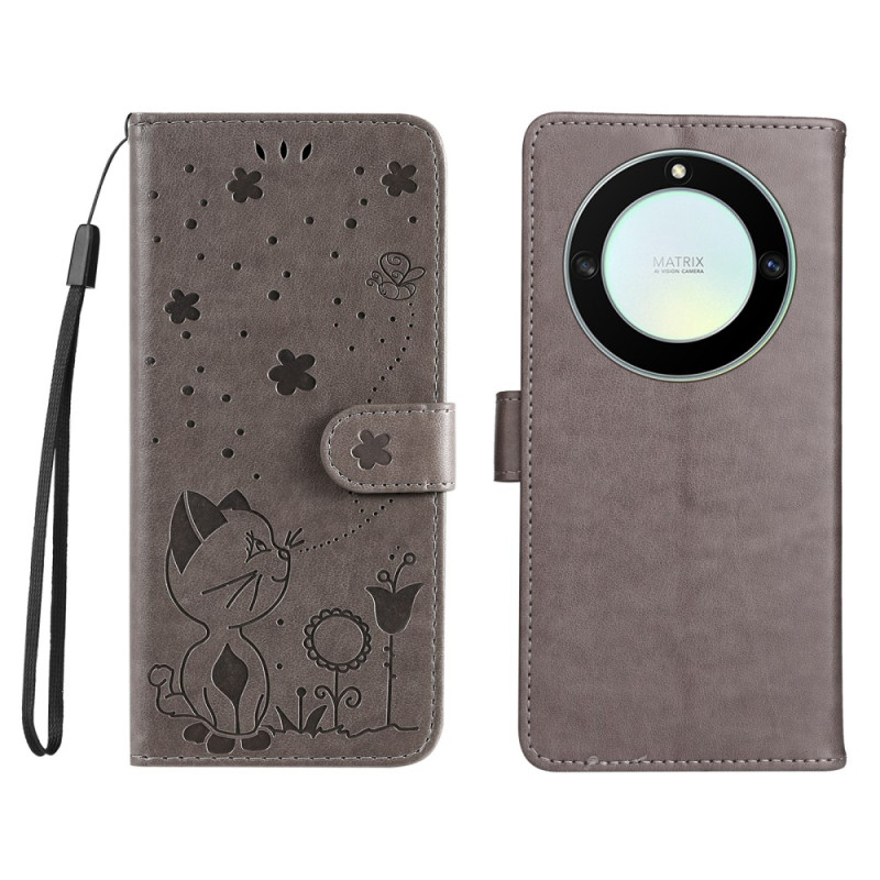 Honor Magic 5 Lite Cat and Bee Strap Case