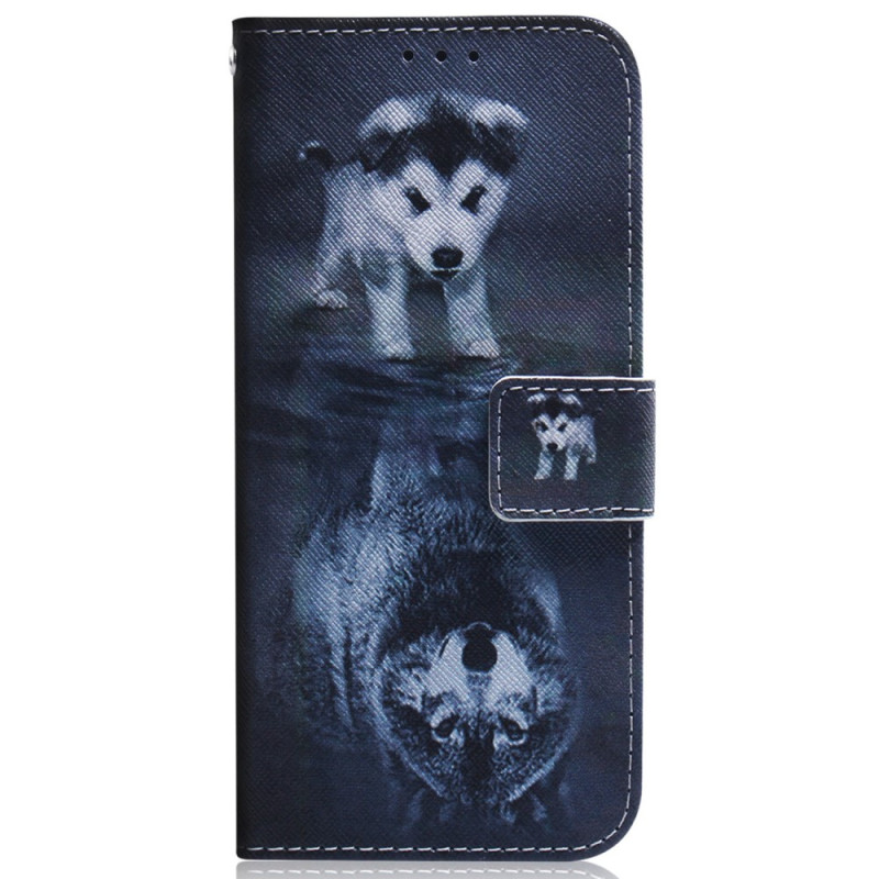 Samsung Galaxy A34 5G Watercolour Wolf Strap Case