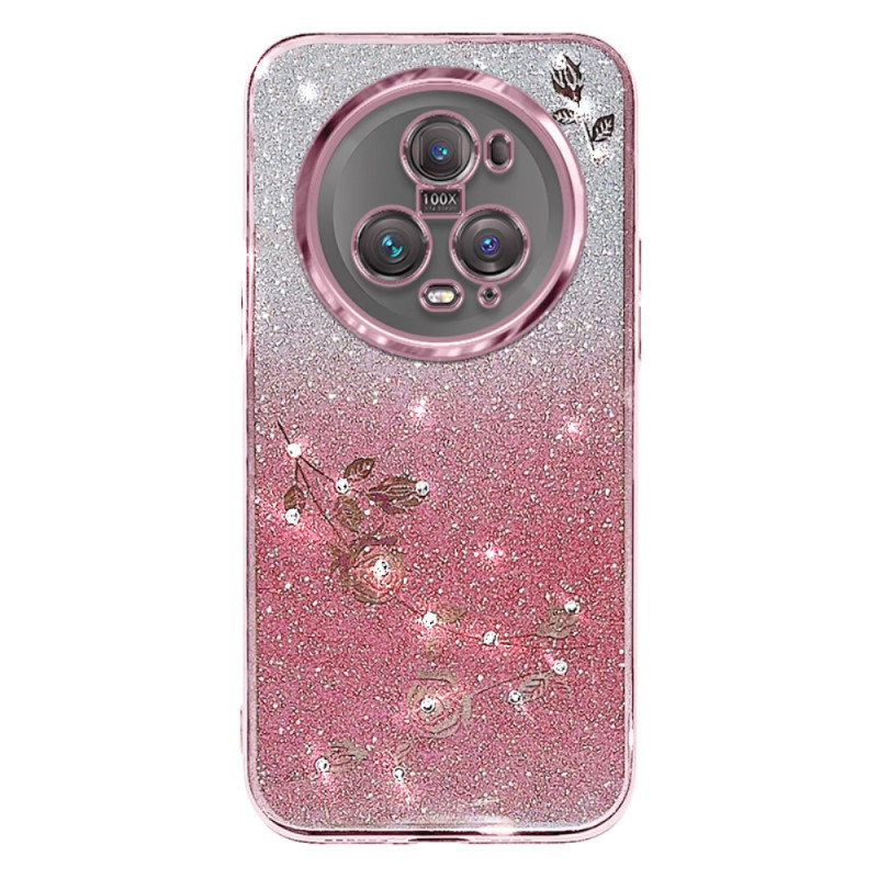 Phone Cover for Honor Magic 5 Pro Clear Case Silicone Soft, Aesthetic  Purple Honor Magic 5 Pro Phone Case Glitter Sparkle Flower Funda  Transparent