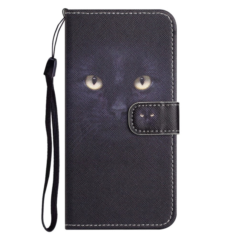 Xiaomi Redmi Note 12 4G Green-Eyed Cat Case with Strap