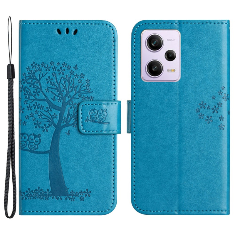 Xiaomi Redmi Note 12/Poco X5 5G Tree and Owl Strap Case