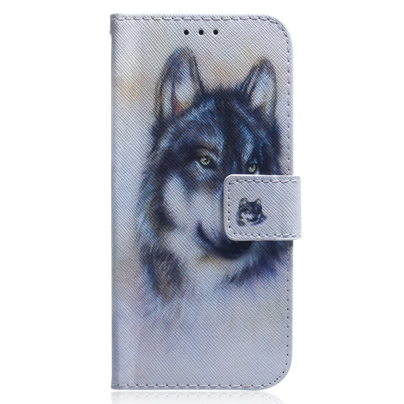 Xiaomi Redmi Note 12/Poco X5 5G Watercolour Wolf Strap Case