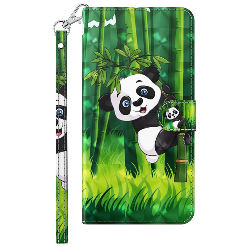 Moto G73 5G Panda and Bamboo Strap Case