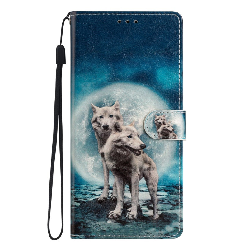 Moto G13/G23/G53 5G Moonlight Wolves Strap Case