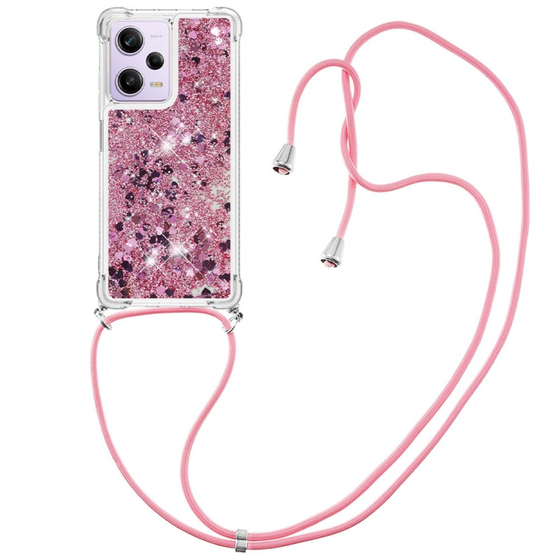 Coque Xiaomi Redmi Note 12 Pro/Poco X5 Pro 5G à Cordon Paillettes Design