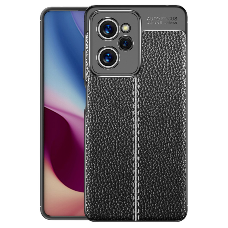 Poco X5 Pro 5G The
ather Case Lychee Effect Double Line