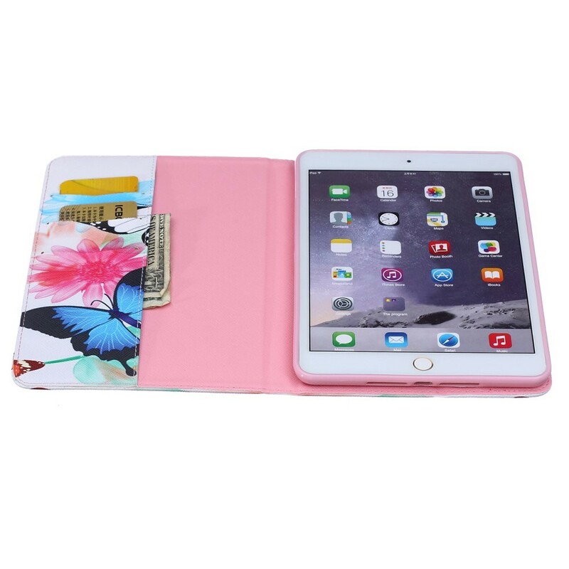 iPad Mini 3 / 2 / 1 Case Painted Butterflies and Flowers
